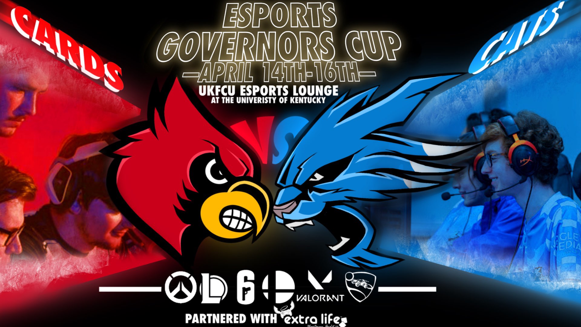 Esports Governors Cup, featuring Overwatch, League of Legends, Rainbow 6, Super Smash Brothers, Valorant and Rocket League